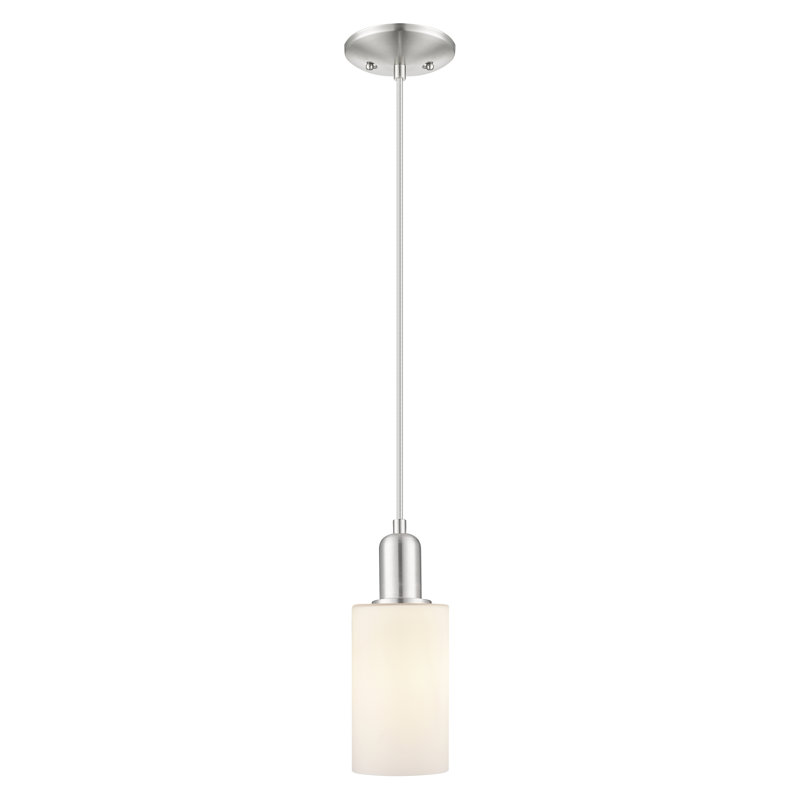 Arcadia - Alyssha - Mini-luminaire suspendu à cordon 4 lumières 1 po, Nickel satiné brossé, Matte White