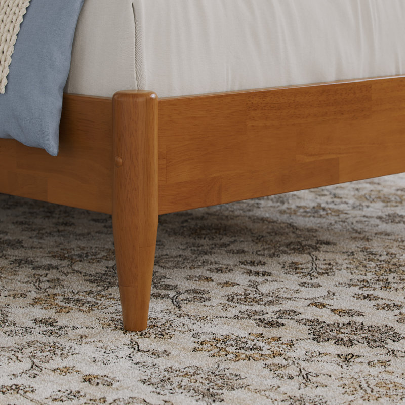  Lit plateforme Amandalee, Double, Caramel clair