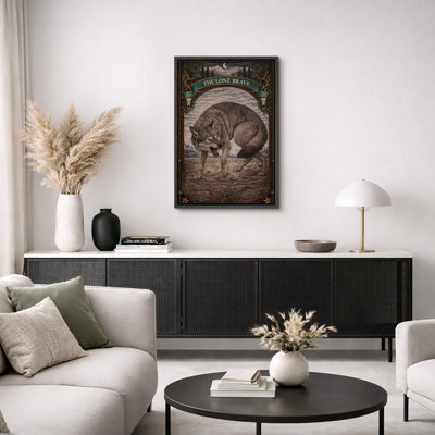 Rustic Wildlife Animal Kingdom Artwork, Buffalo Eagle Wolf Nature Pictures, Framed Canvas Giclee Print 3 Pieces Wall Art