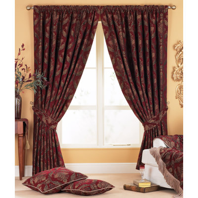 Shiraz Floral Damask Pencil Pleat Curtain