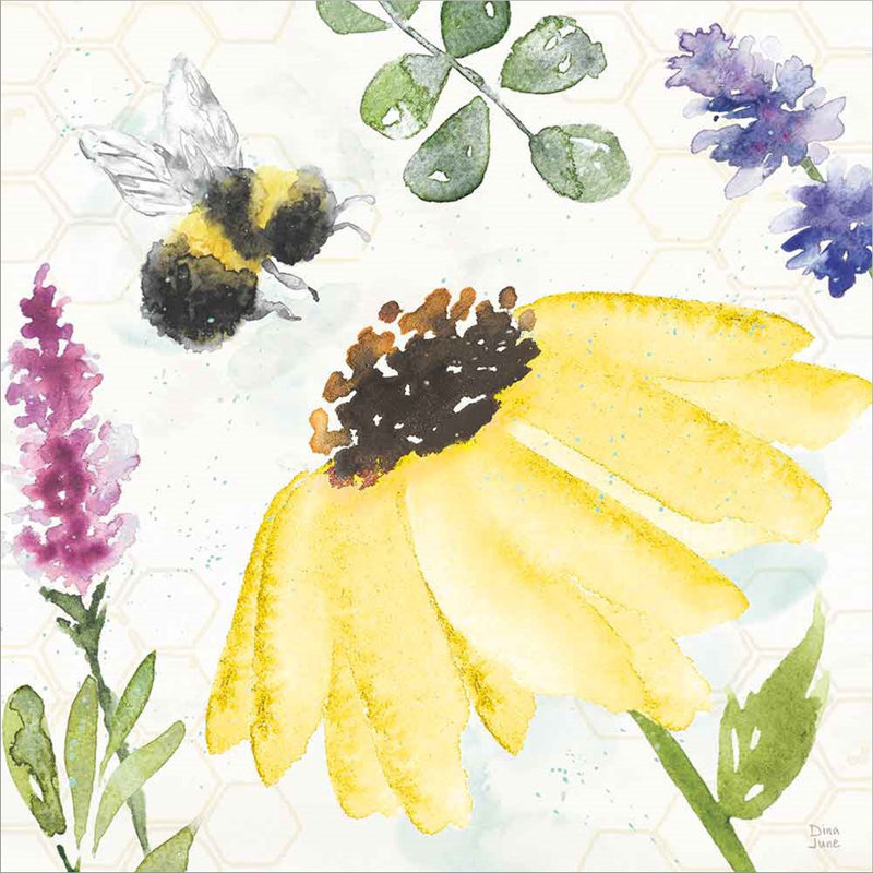 «Bee Harmony III» par Dina June, art mural encadré