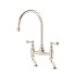 Georgian Era Bridge Kitchen Faucet with Curved Deck Unions