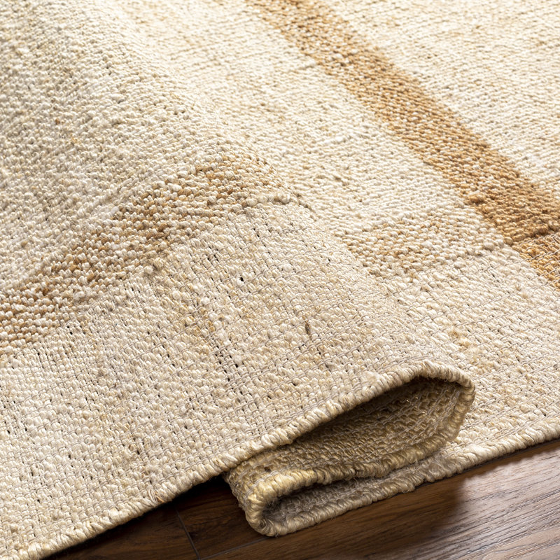 Tapis beige / moutarde tissé à la main Diani, Rectangle 8 pi 10 po x 12 pi