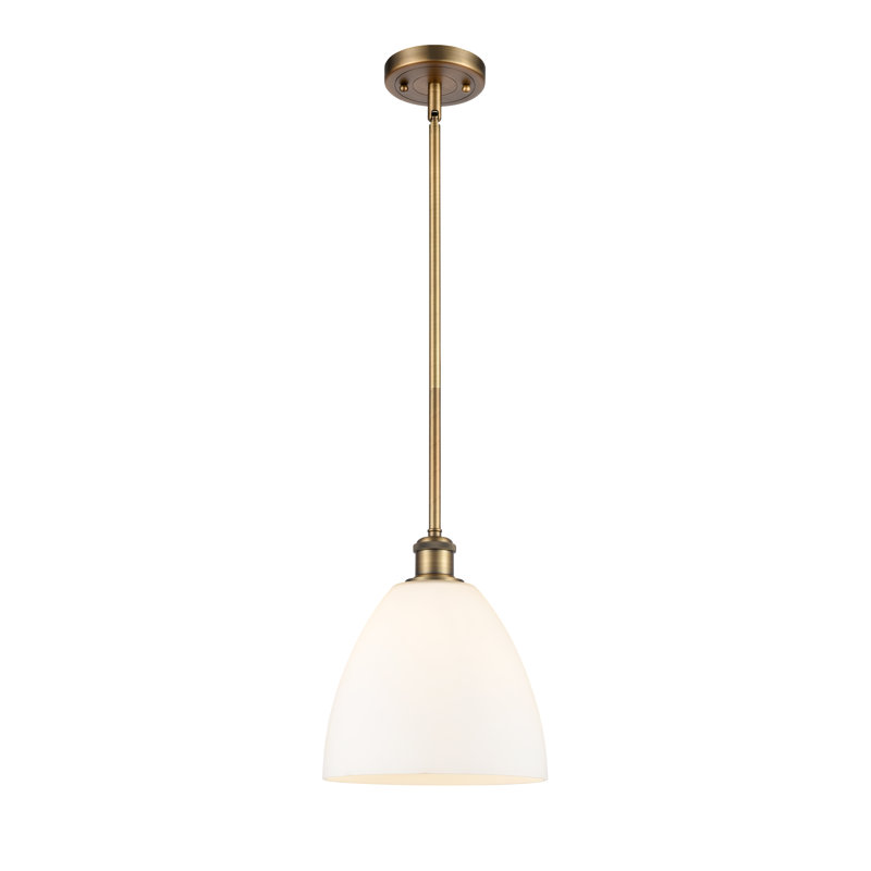 Allysha 1 - Light Single Pendant, Matte White, Matte Black, 11.25" H x 9" W x 9" D