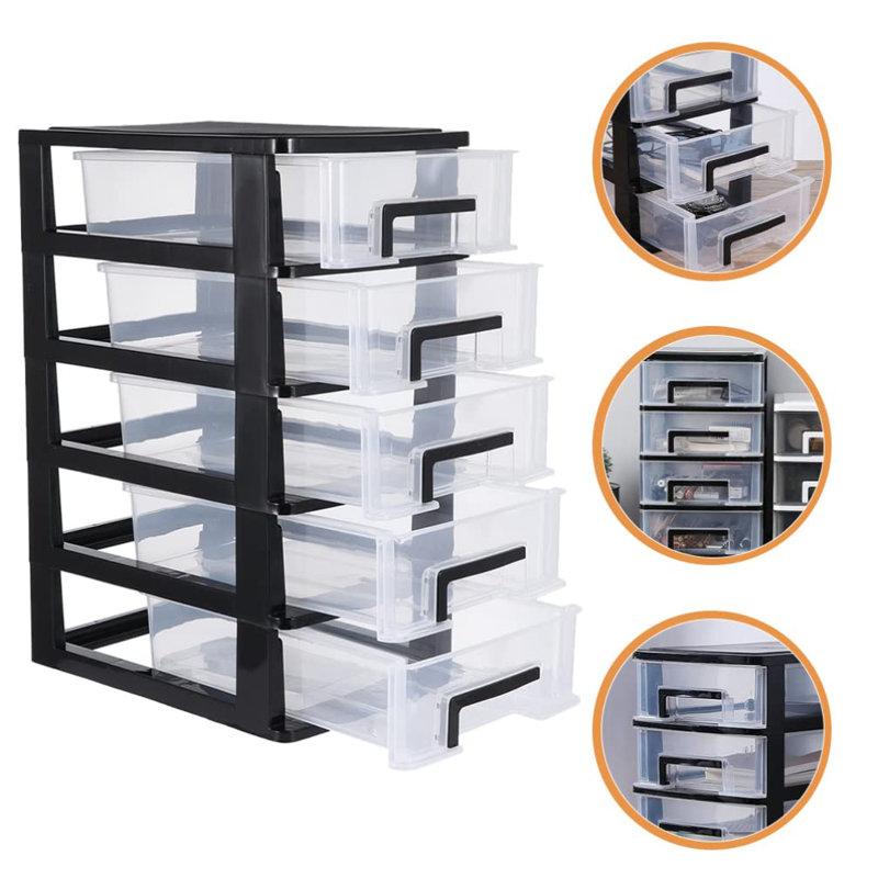 Desk Organizer With Drawer 5 Layers Desktop Storage Organizer Transparent Desk Storage Box Plastic Makeup Organizer For Craft Cosmetics Sundries