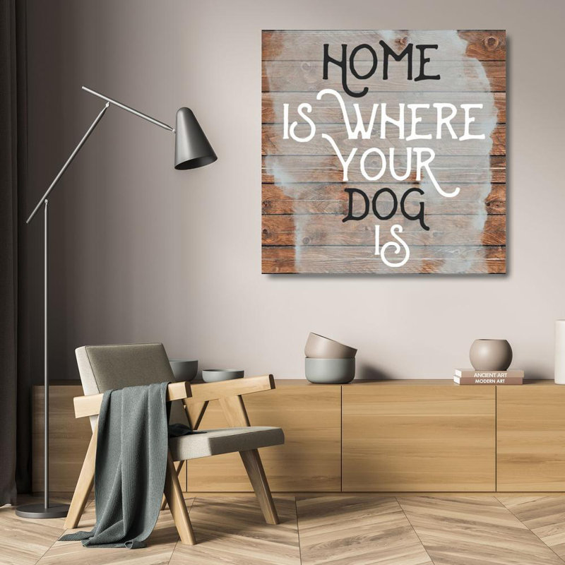 Art encadré sur toile Trinx Matic, Jelena, "Home is dog", H 20 po x l 20 po
