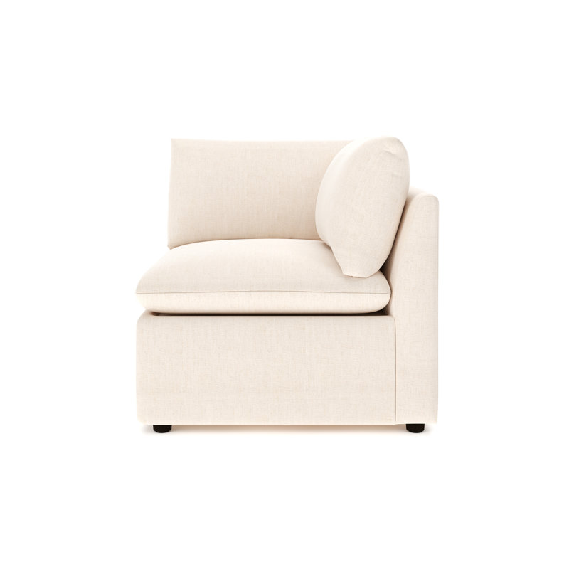 Kallie Upholstered Modular Right Arm Chair, Nomad Eggshell Performance Chenille