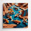 «Southwestern Animals», art mural noir en métal Koi Fish 32
