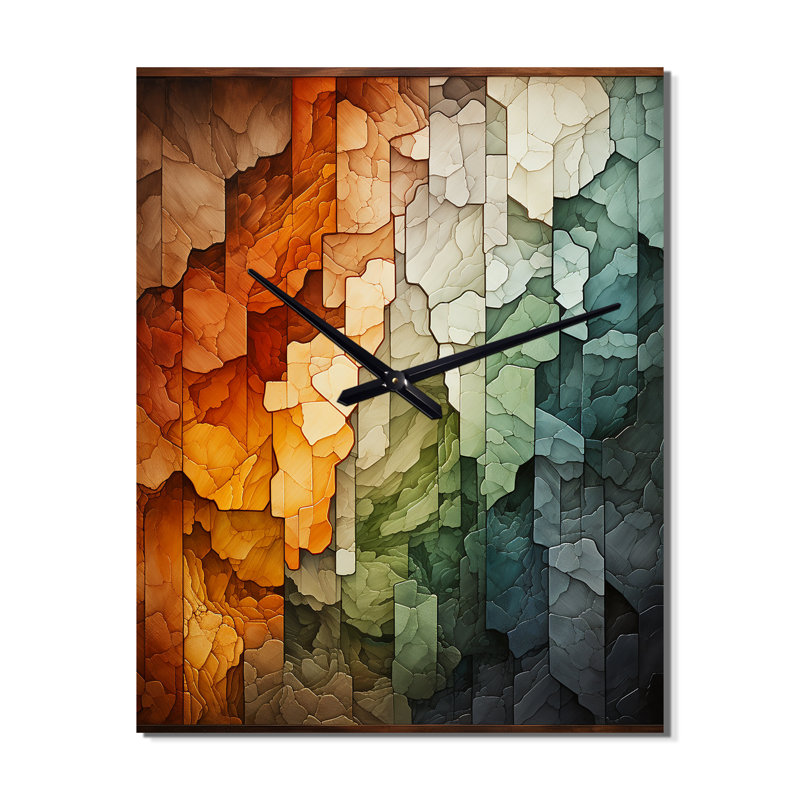 Hardedge Art Earthy Euphony IV - Horloges murales abstraites, Très grand