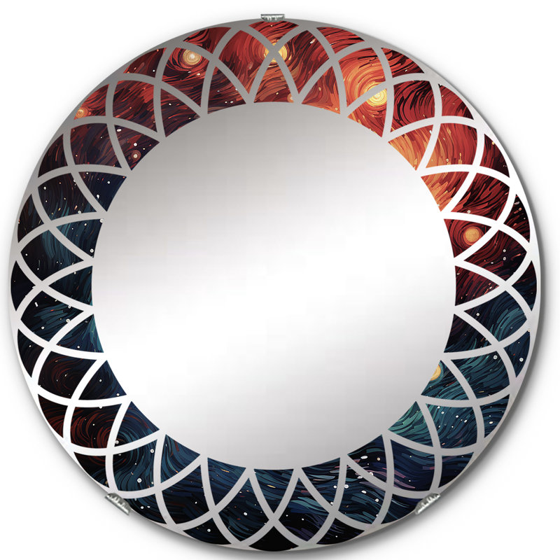 Climsland - Miroir mural abstrait rond, 24 po x 24 po