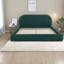Cadre de lit grand moderne vert, panneau de fibres à densité moyenne durable avec tête de lit courbée pour la maison