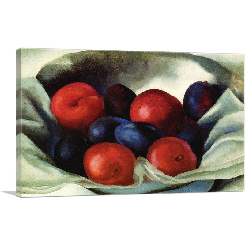 «Plums 1920» par Georgia O-Keeffe, reproduction d'art sur toile tendue, H 26 po x l 40 po x P 0,75 po