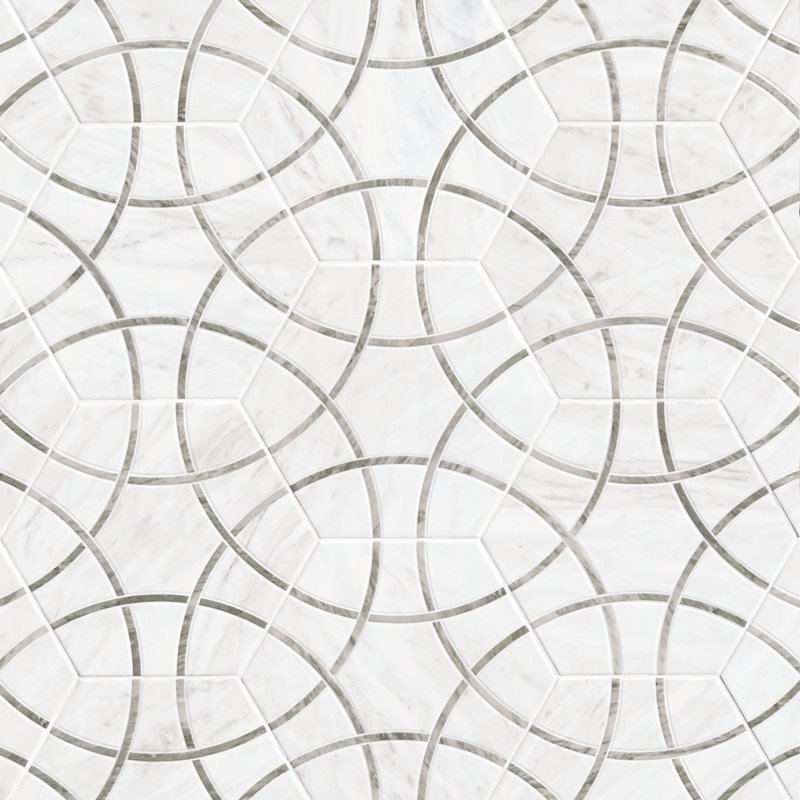Modulo Mist 11" x 13" Matte Porcelain Hexagon Floor And Wall Tile, Mist
