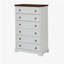 Coiffeuse moderne à 6 tiroirs, coiffeuse de chambre à coucher, armoire de rangement à grands tiroirs et rangement - poignée facile à tirer, bord texturé «blanc» pour le salon, couloir-1235533197