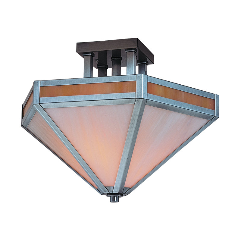 Etoile 2 - Light Semi Flush Mount, 12" H x 21" W, Bronze