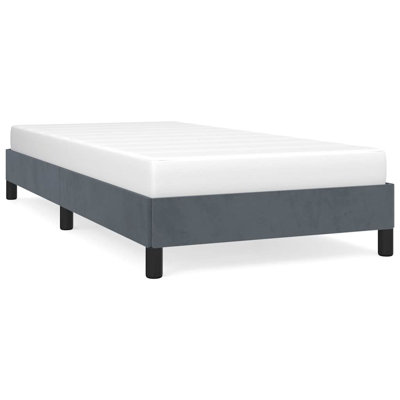 Lit Yaziel, lit plateforme tapissier en velours, sans matelas