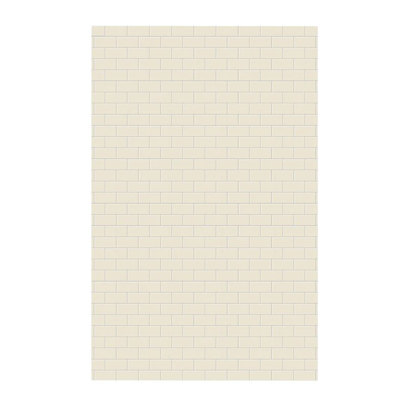 62'' W 0.25'' D 96'' H Glue Up Solid Surface Wall, Bone