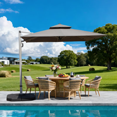 Rectangle Cantilever Umbrella with Center Pole