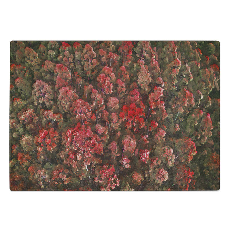 Glass Green Tree Tops in Abstract Chopping Board, 39 cm W x 28.5 cm L