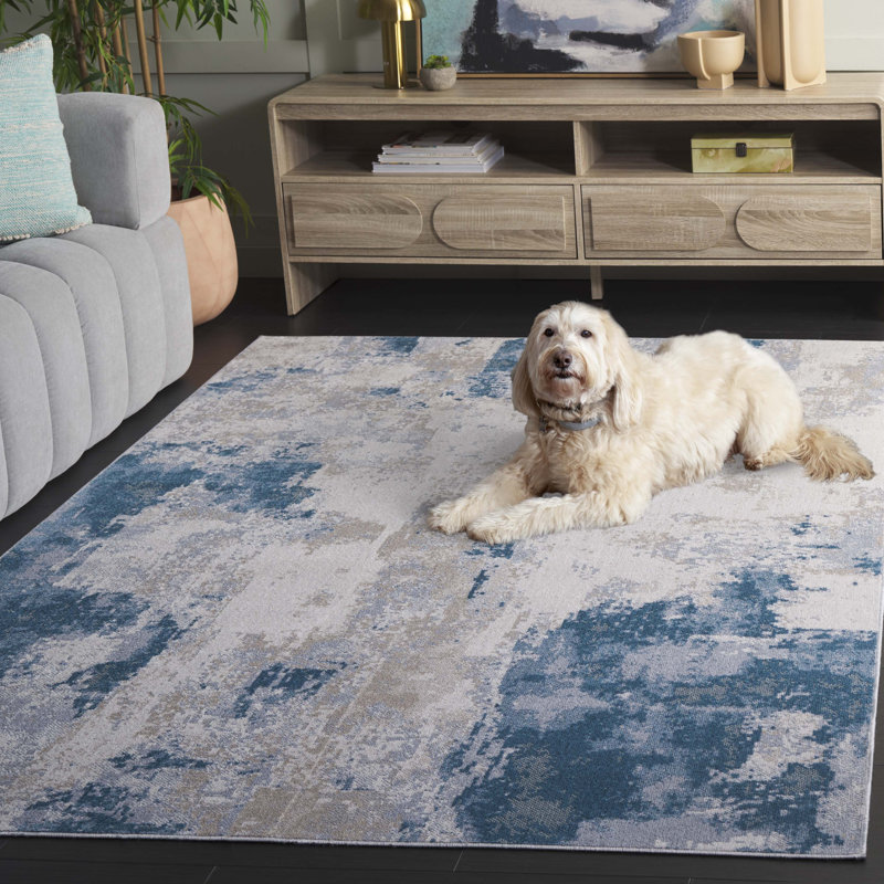 Bayside 128 Performance Machine Washable Abstract Rug, Rectangle 5'3" x 7'6"