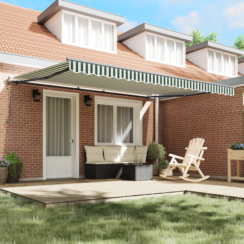 Awning, Green Striped, 450 cm W x 350 cm D