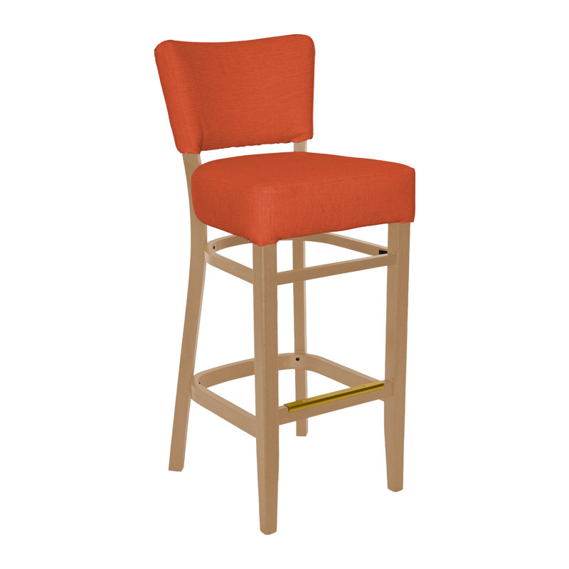 Tabouret de bar Madison, Bois naturel, Orange