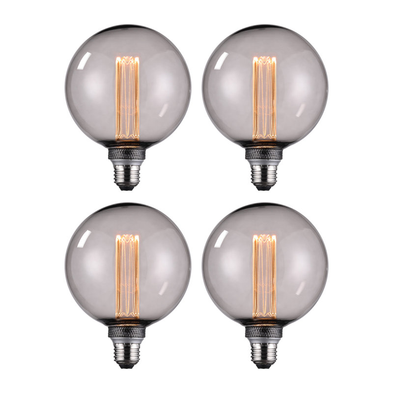 Ampoules DEL sphériques à DEL G125 à intensité variable, gris fumée, culot moyen E26, chaleur douce 2200K, 4