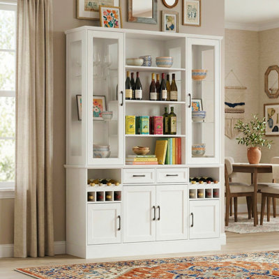 Garde-manger avec porte en verre trempé et rangement solide
