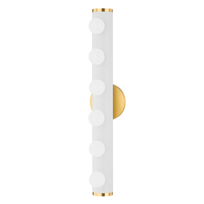 SUPPORT DE BAIN À 6 LUMIÈRES PENNY, Blanc texturé