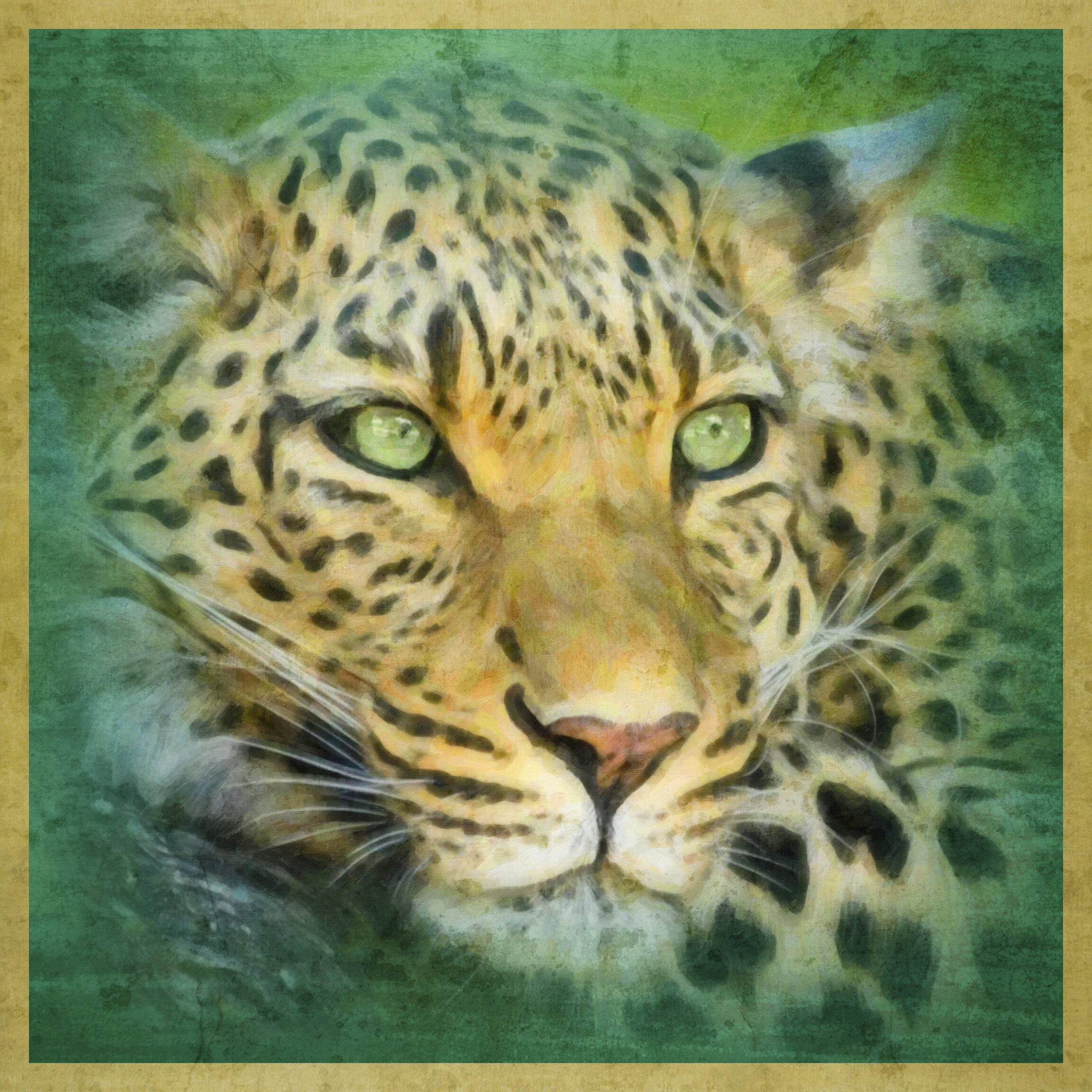 Ferocious Blue Eyes Leopard Cheetah Animal Art Poster Print Picture  20x30Inch