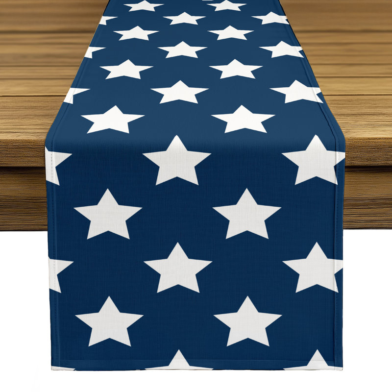 Epling Freedom Stars Milliken Signature Table Runner, 72" L x 12" W, Navy