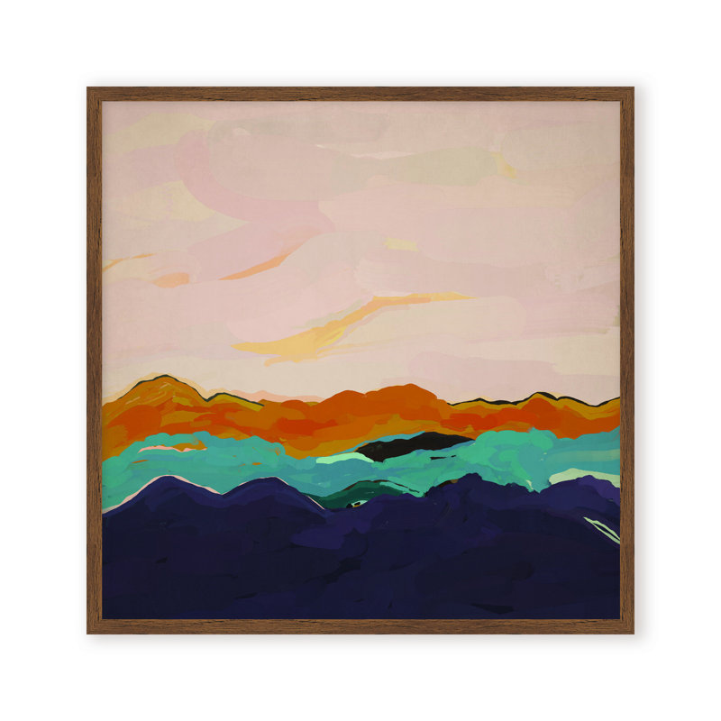 Nature Inspired Twilight Silhouette, 48" H x 48" W, Framed Canvas, Brown