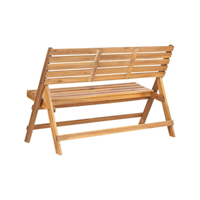 FOLDING OUTDOOR ACASIA WOOD BENCH