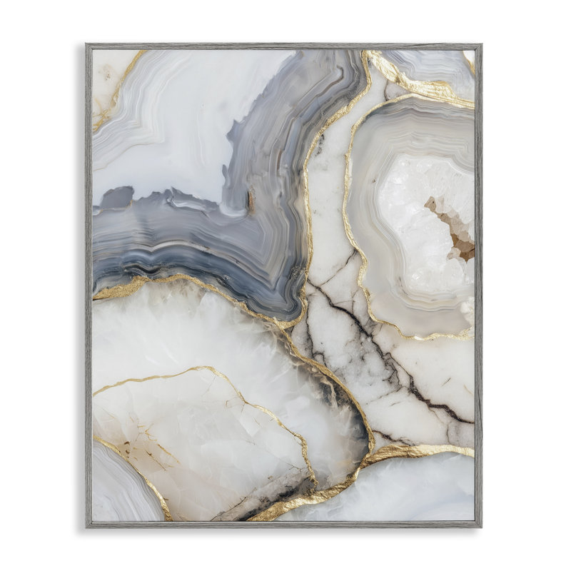 Géode de cristal avec estampe numérique dorée, conception de Svetlana Aleynikova, H 20 po x l 16 po