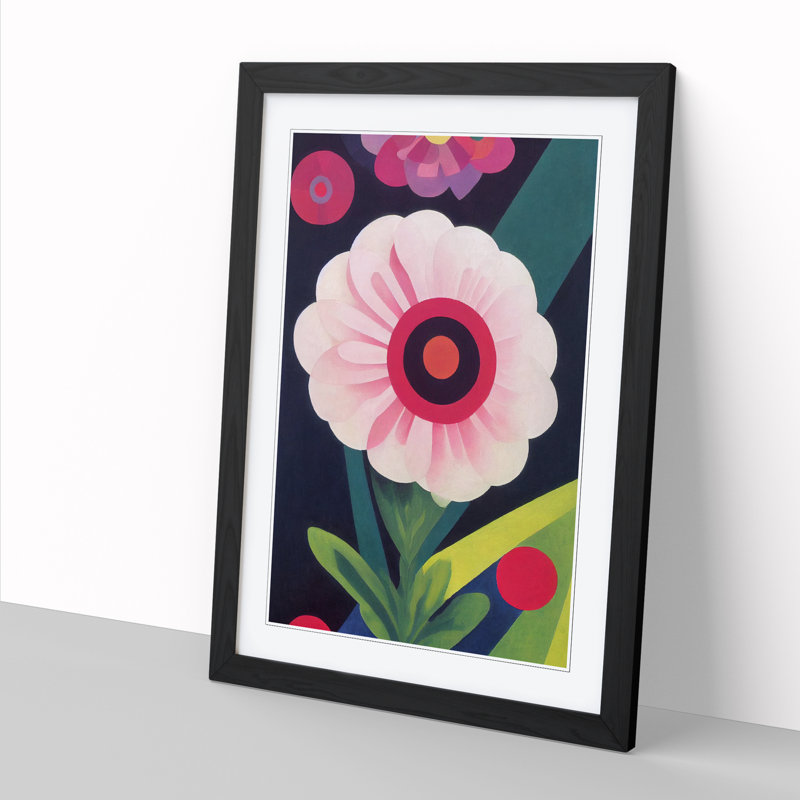 FRM-V0523-360X Carnation Flower Abstract - Single Picture Frame Print, 34cm H x 25cm W x 2cm D, Oak Framed