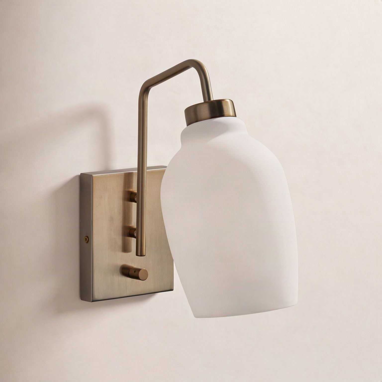 Jaime Single Light Glass Dimmable Armed Sconce