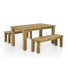 Ensemble de table de salle à manger d'extérieur 63 po avec deux bancs en teck de 63 po Bovey
