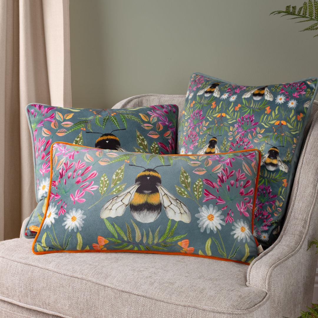 House Of Bloom Zinnia Bee Cushion Cover 0