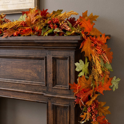 AUTUMN FOREST - 6ft x 10" Garland with Warm White LED Microbulbs 