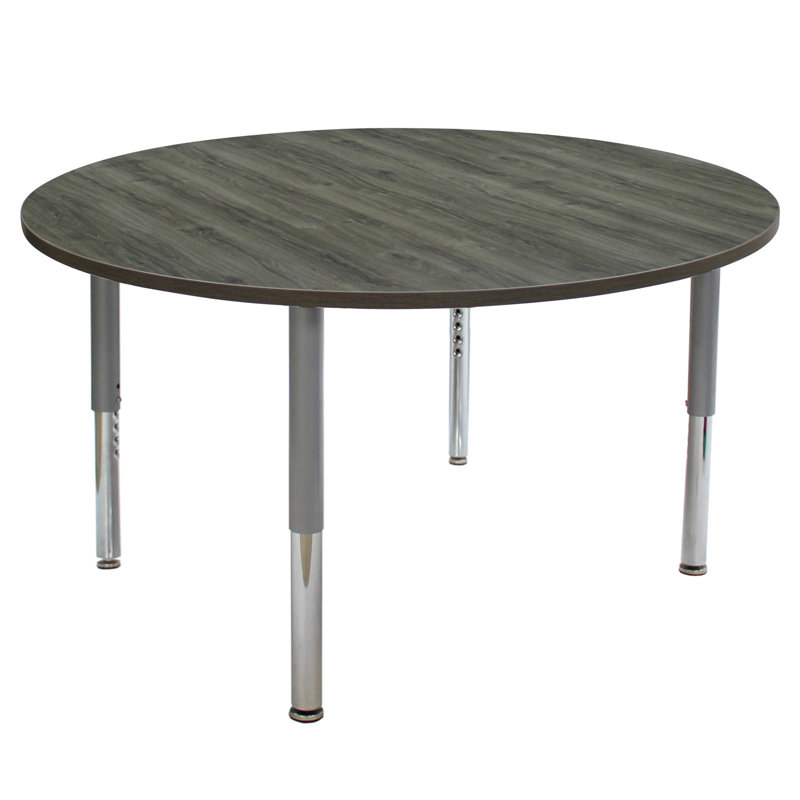 Table d'activité avec pieds réglables La Madera, H 31,5 po x L 48 po x l 48 po, Bois gris / argent, Super