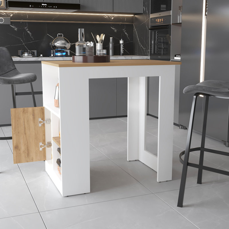 Îlot de cuisine Aurora avec compartiment ouvert et armoire
