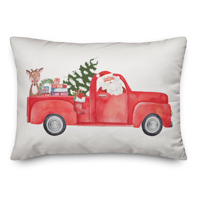  Coussin lombaire rouge Red Christmas Truck