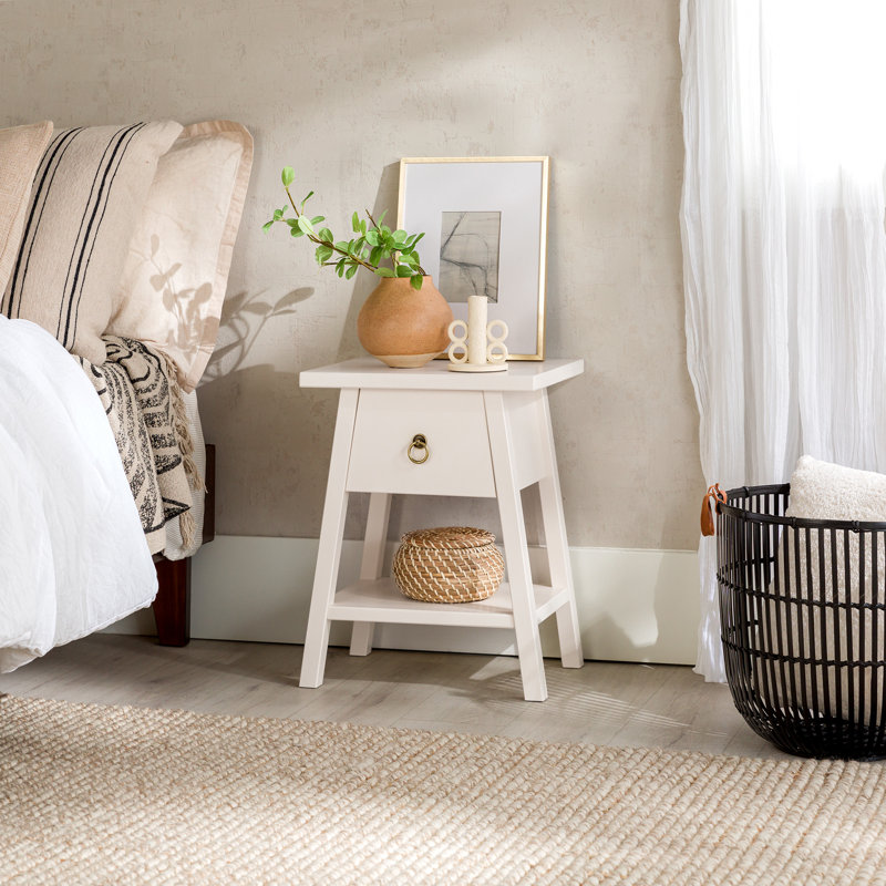 Krystynn 35cm W Bedside Table, White