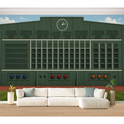 Wall Mural Peel and Stick Wallpaper baseball sports scoreboard boston free Self-Adhesive Removable Contact Paper Wall Decor for Living Room Bedroom 100"H x 144"W