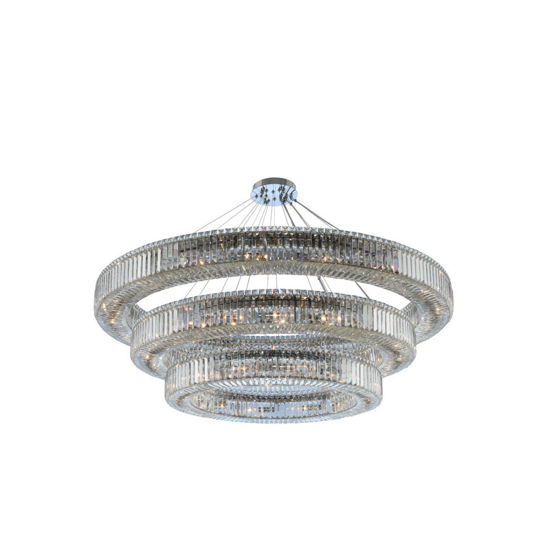 Rondelle 48 LT Chrome/Clear Tiered Chandelier Allegri