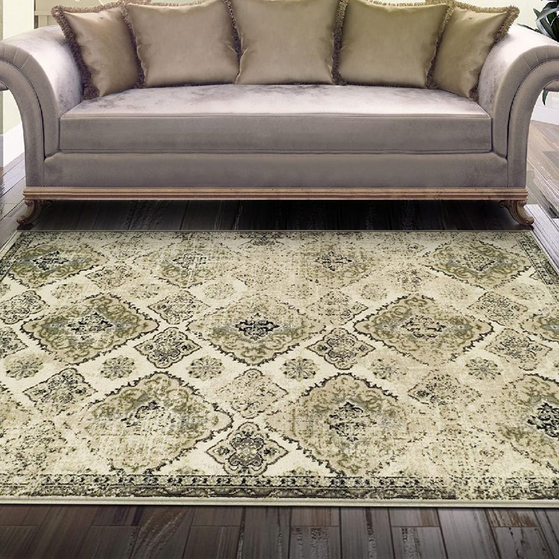 Tapis intérieur / extérieur tressé ivoire