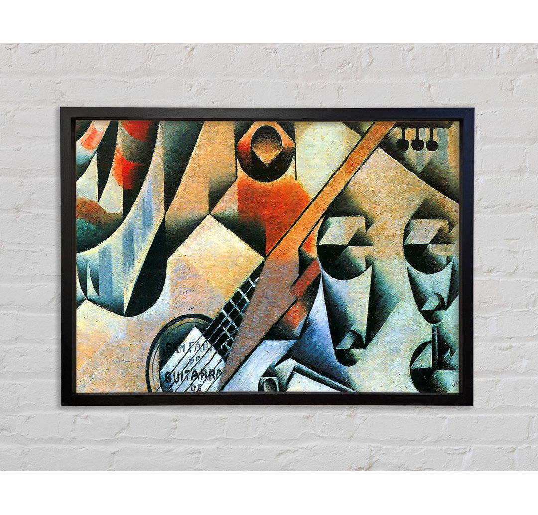 Banjo (Gitarre) und Brille von Juan Gris - Einzelbildrahmen Kunstdrucke auf Leinwand