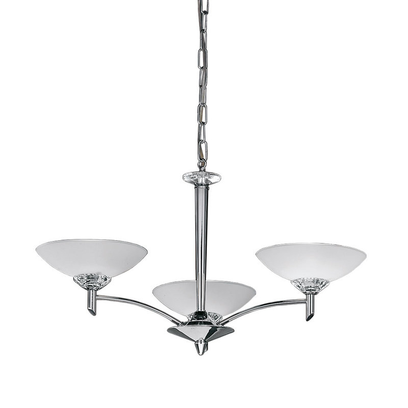 Richelieu 3 - Light Shaded Chandelier, Chrome