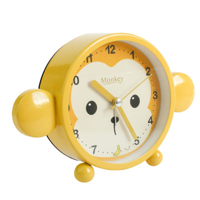 Analogue Quartz Movement / Crystal Alarm Tabletop Clock in Yellow