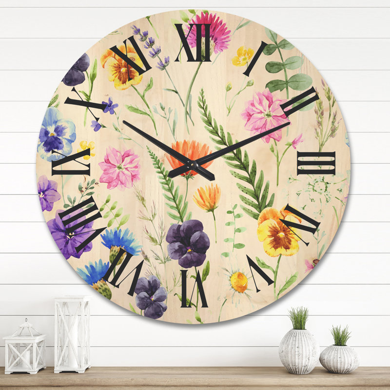 Horloge murale Wildflowers, Très grand
